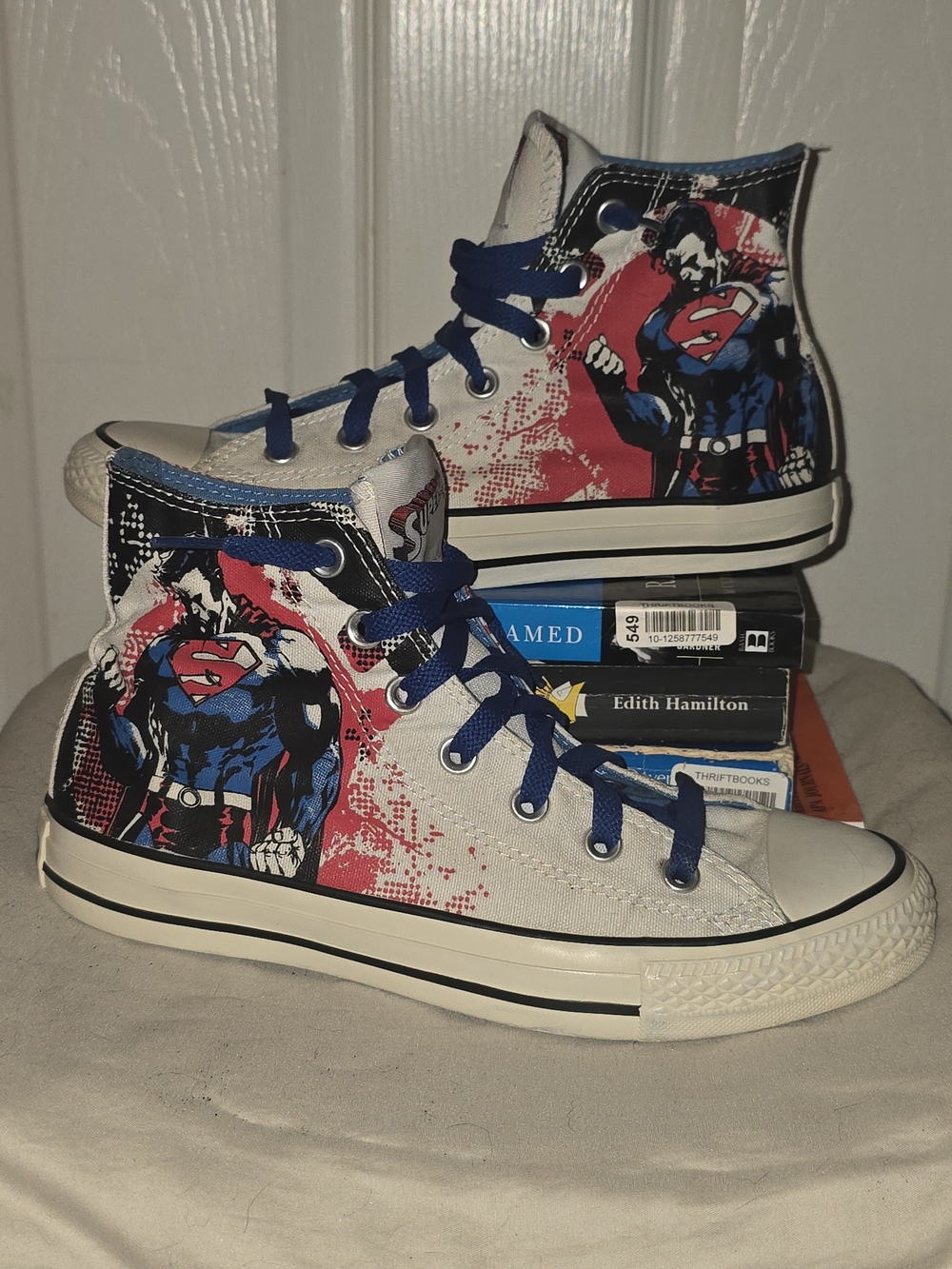 Converse All Star Superman DC Comics High Top Sneakers Red White Blue
